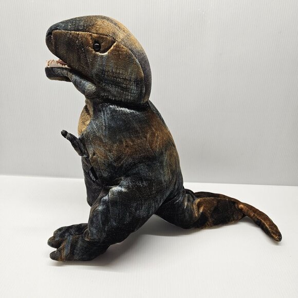 Folkmanis Dinosaur T-Rex Hand Puppet Plush 20" Full Body Stuffed Tyrannosaurus - Picture 2 of 6